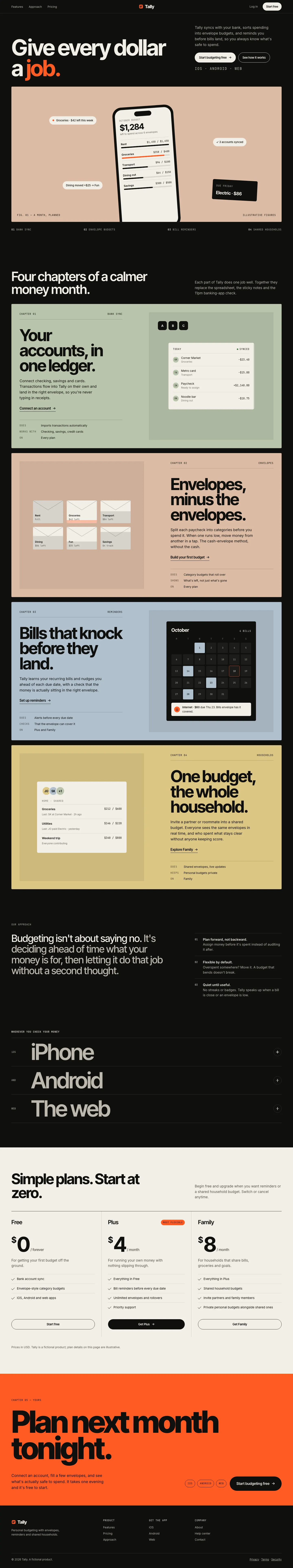 After: Tally landing page, made with Editorial Portfolio Chapters (Meng To)