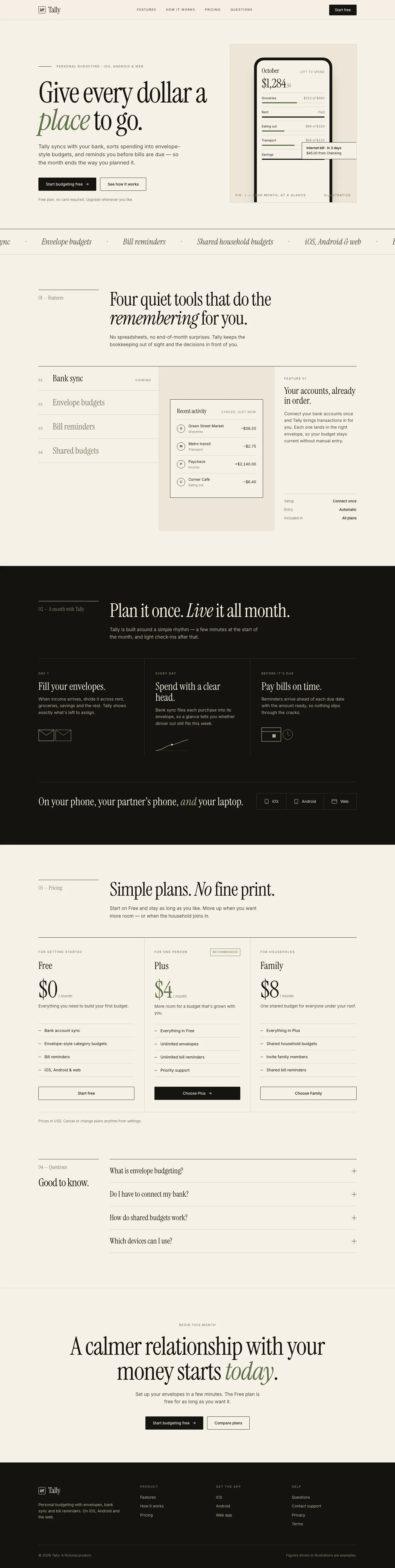 After: Tally landing page, made with Editorial Service Booking (Meng To)