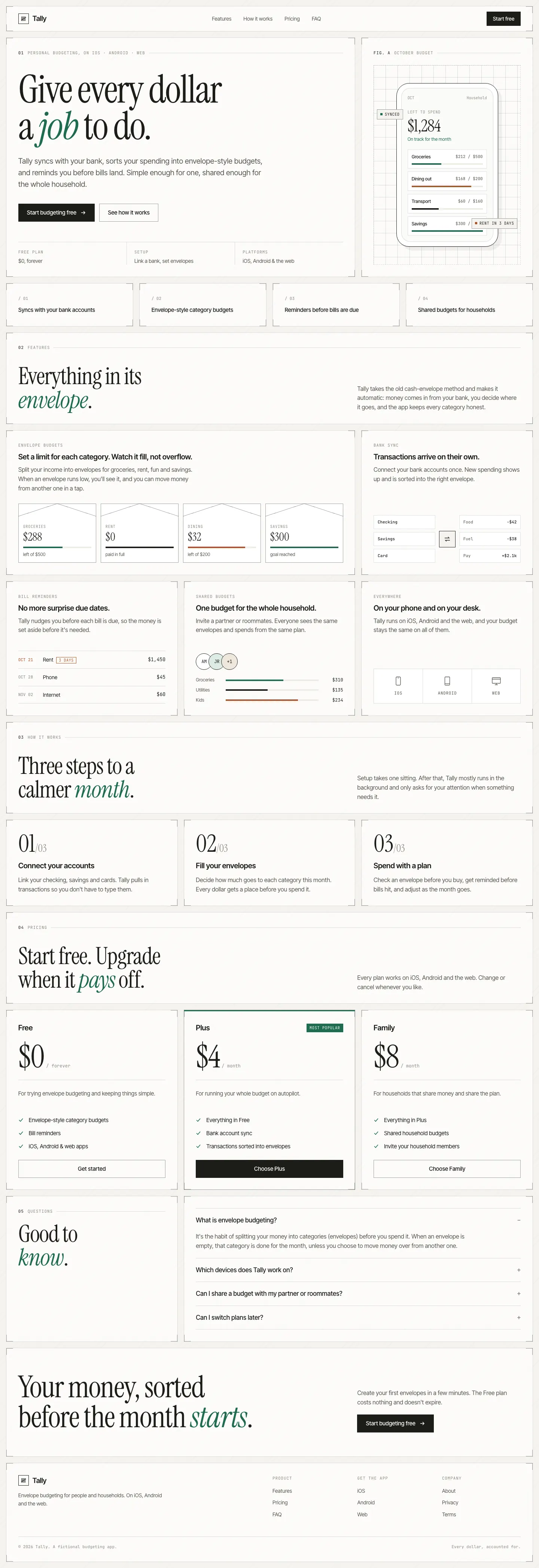 After: Tally landing page, made with Framed Grid Layout (Meng To)