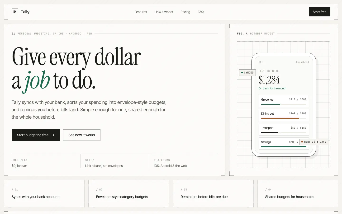 After: Tally landing page, made with Framed Grid Layout (Meng To)