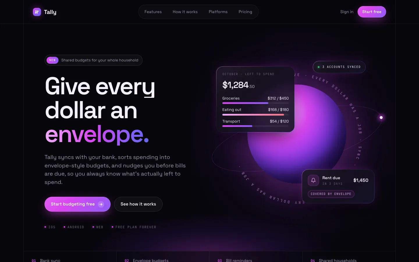 After: Tally landing page, made with Funky Purple Container Tech (Meng To)