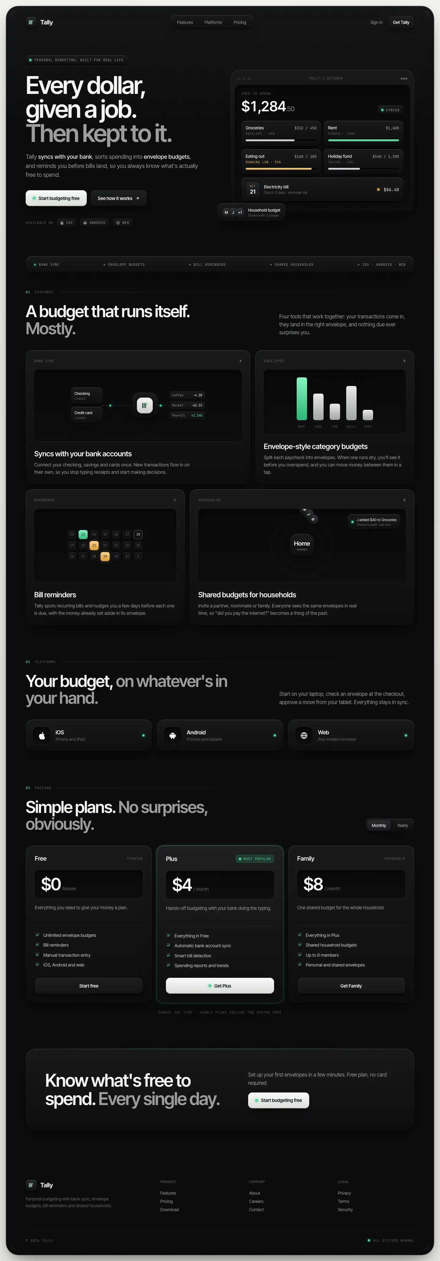 After: Tally landing page, made with High Contrast Skeuomorphic Clean (Meng To)