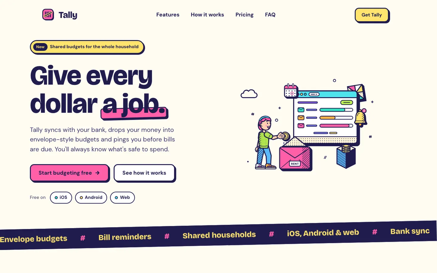 After: Tally landing page, made with Illustration: Bold Pop (Meng To)