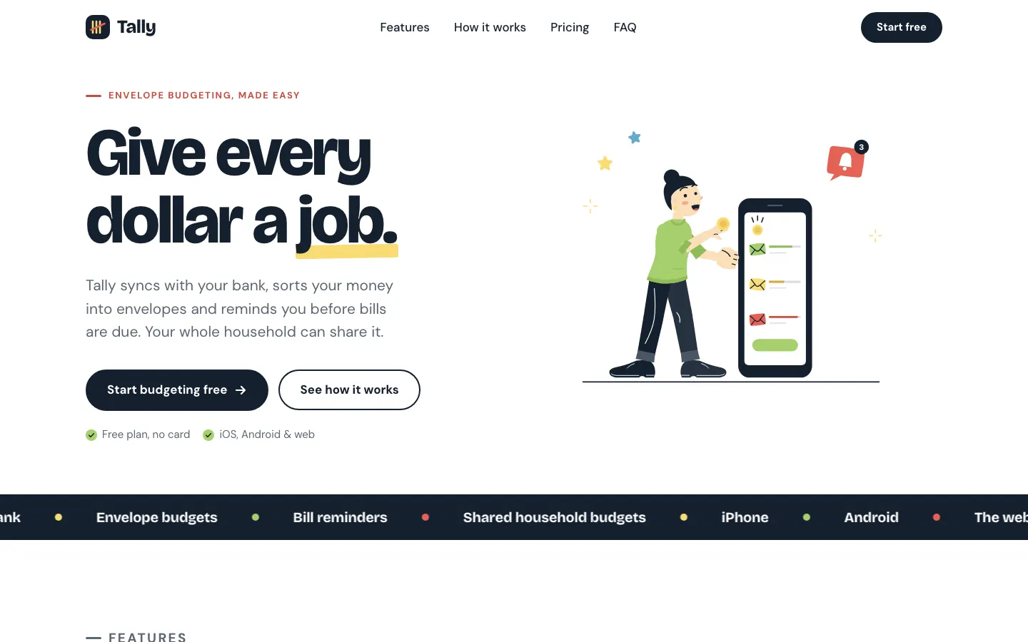 After: Tally landing page, made with Illustration: Flat With Black (Meng To)