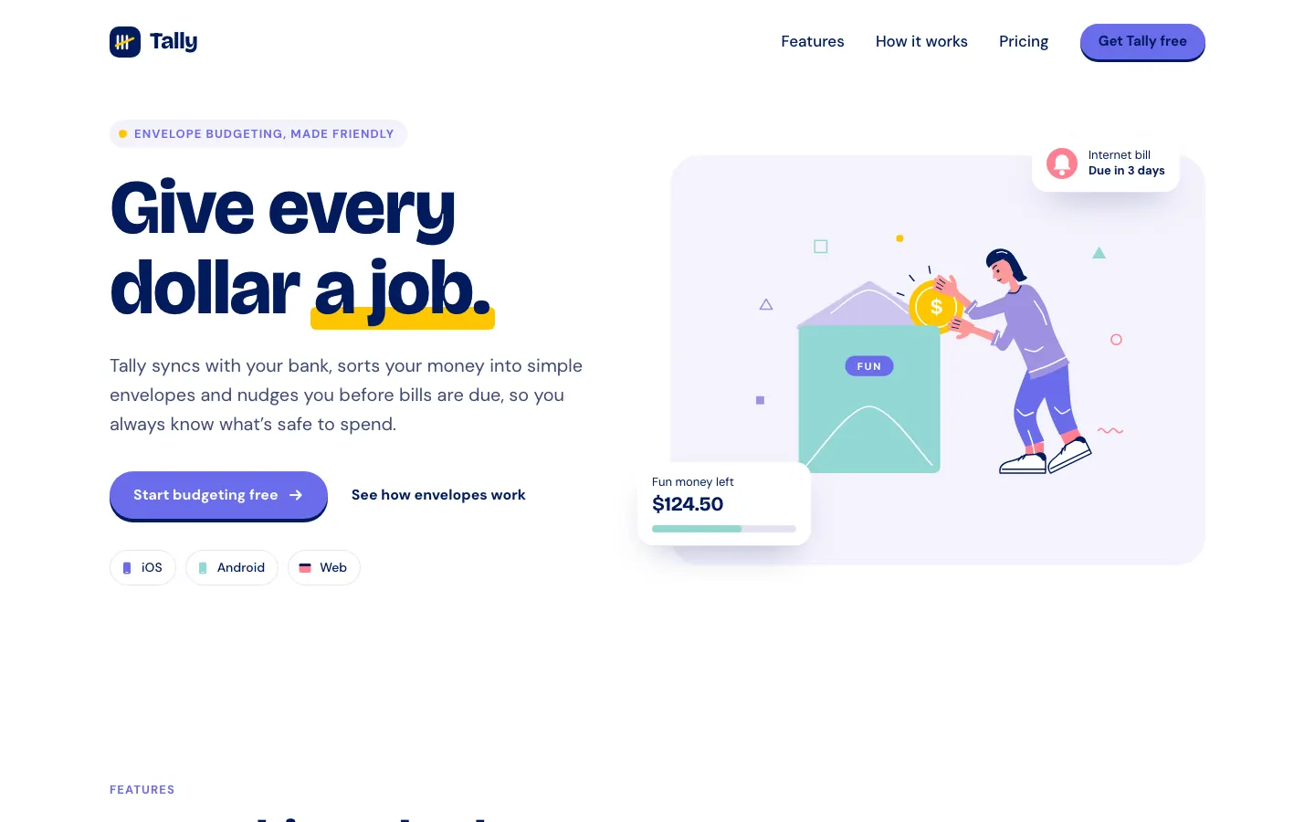 After: Tally landing page, made with Illustration: Flat (Meng To)