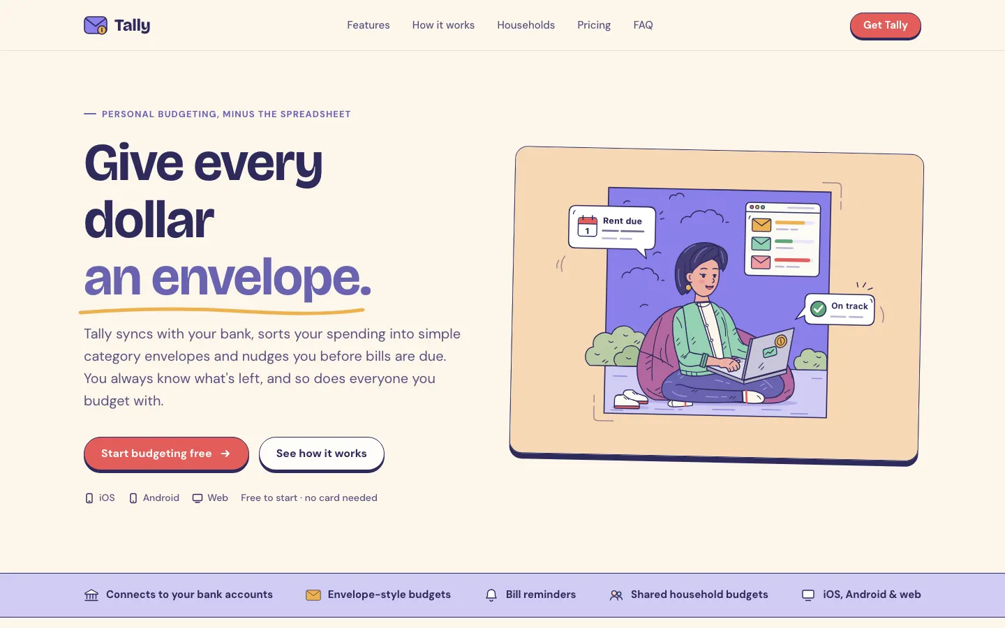 After: Tally landing page, made with Illustration: Framed Panel (Meng To)