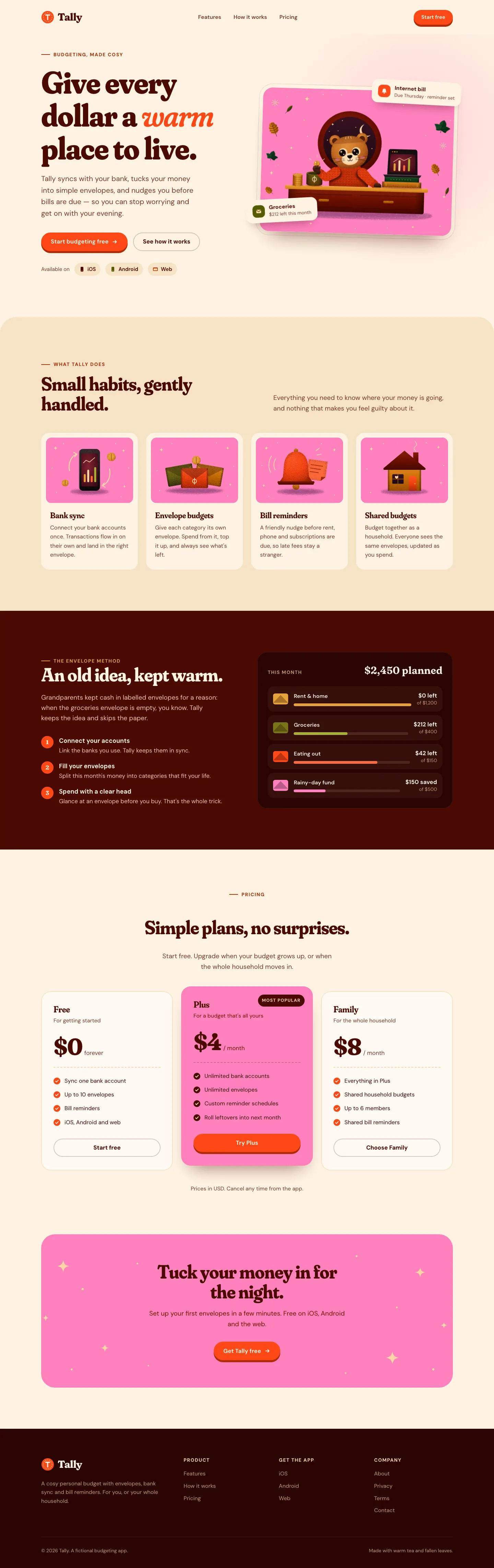 After: Tally landing page, made with Illustration: Grainy Gouache (Meng To)