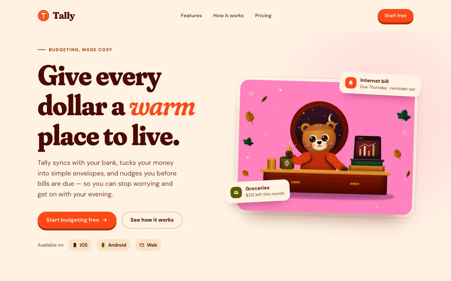 After: Tally landing page, made with Illustration: Grainy Gouache (Meng To)