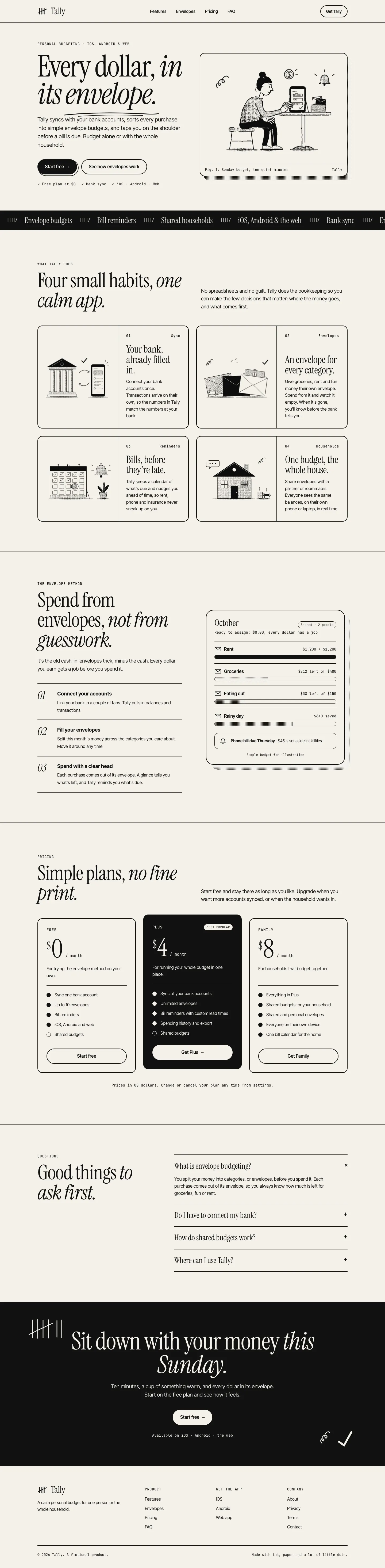 After: Tally landing page, made with Illustration: Halftone Line (Meng To)