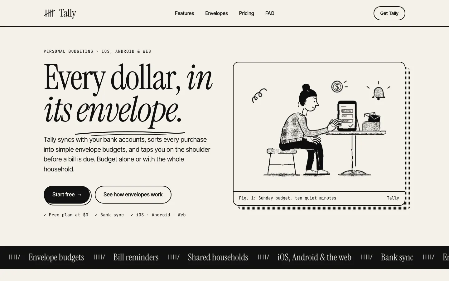 After: Tally landing page, made with Illustration: Halftone Line (Meng To)