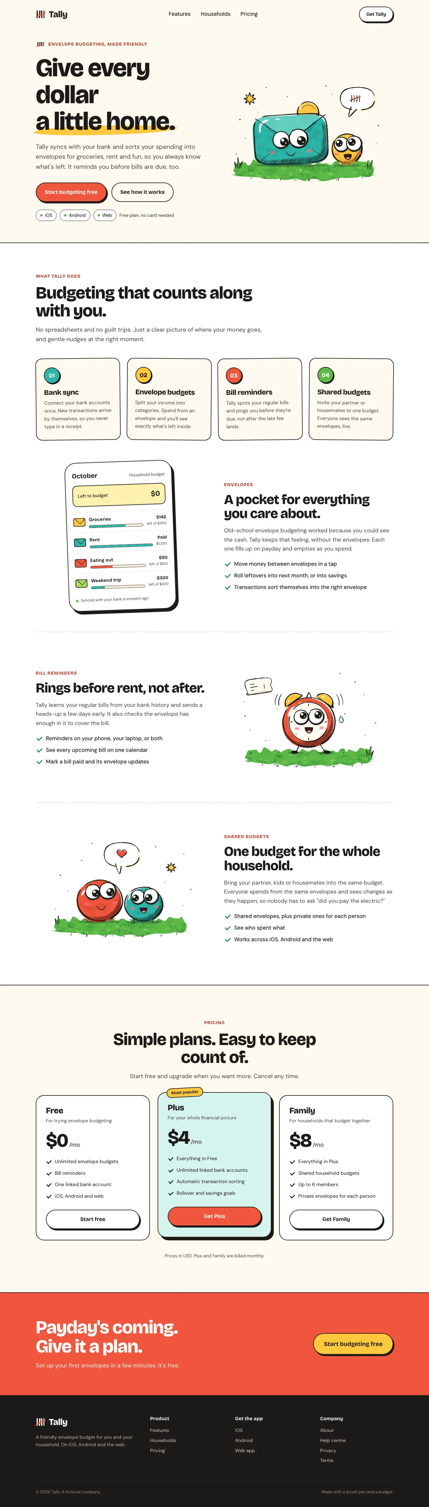 After: Tally landing page, made with Illustration: Ink Sketch (Meng To)