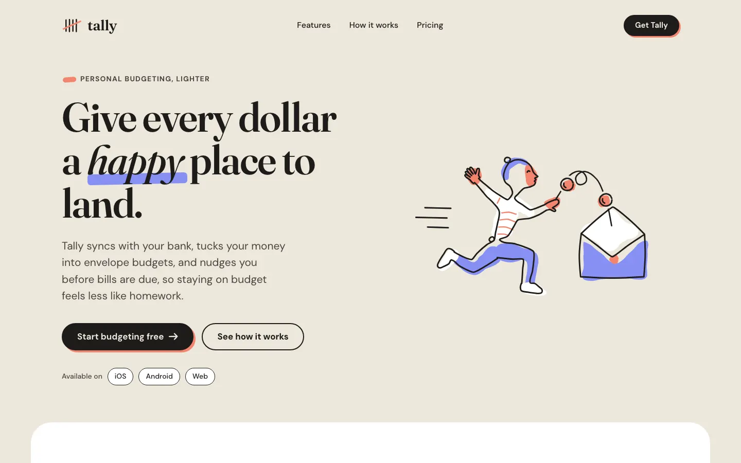 After: Tally landing page, made with Illustration: One Line (Meng To)