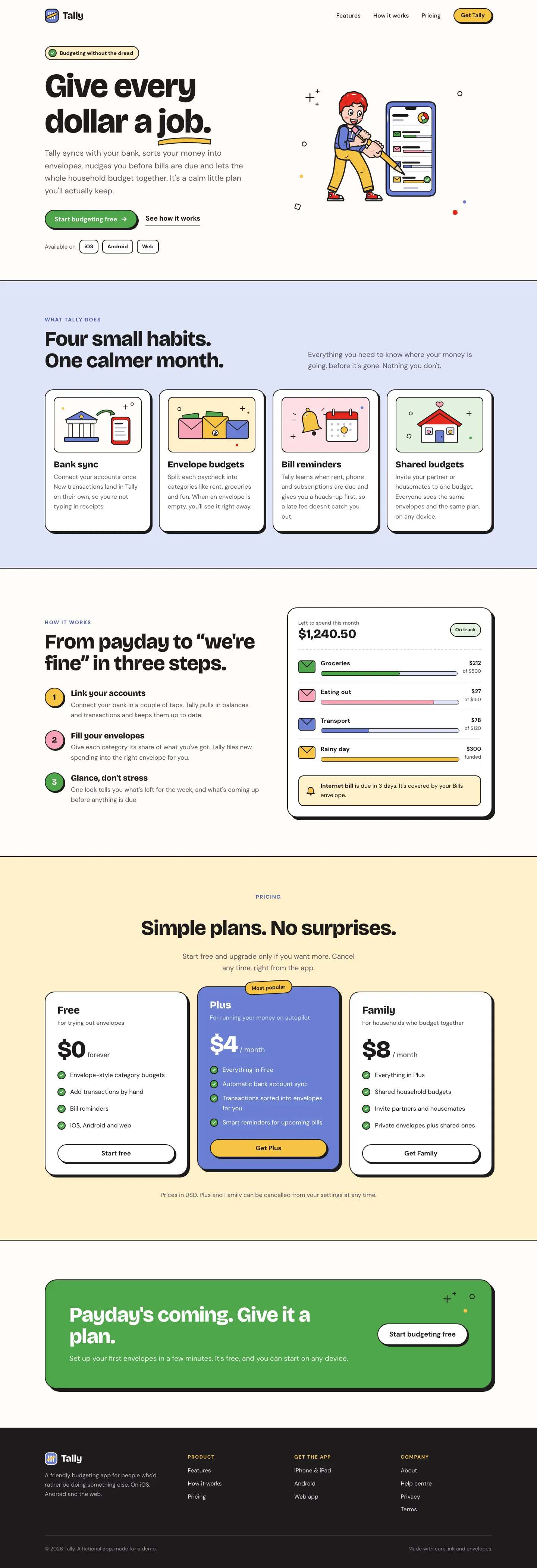 After: Tally landing page, made with Illustration: Outlined Cartoon (Meng To)