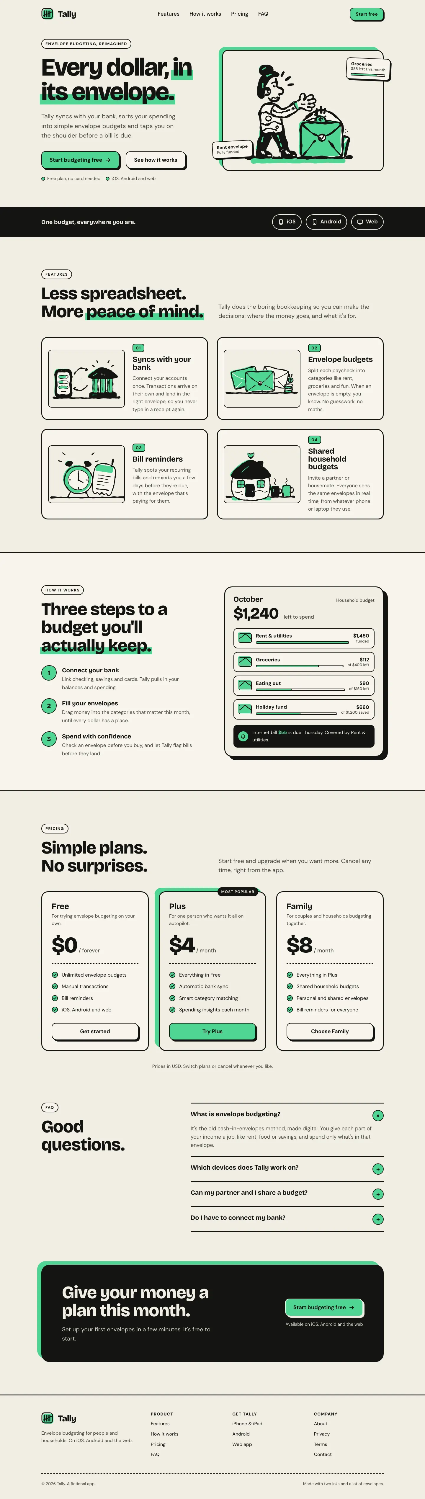 After: Tally landing page, made with Illustration: Two-Colour Brush (Meng To)