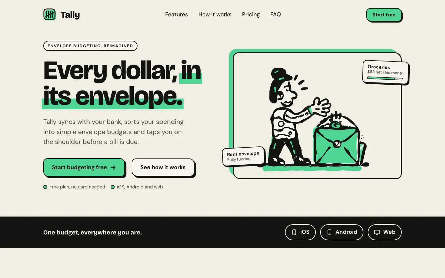 After: Tally landing page, made with Illustration: Two-Colour Brush (Meng To)