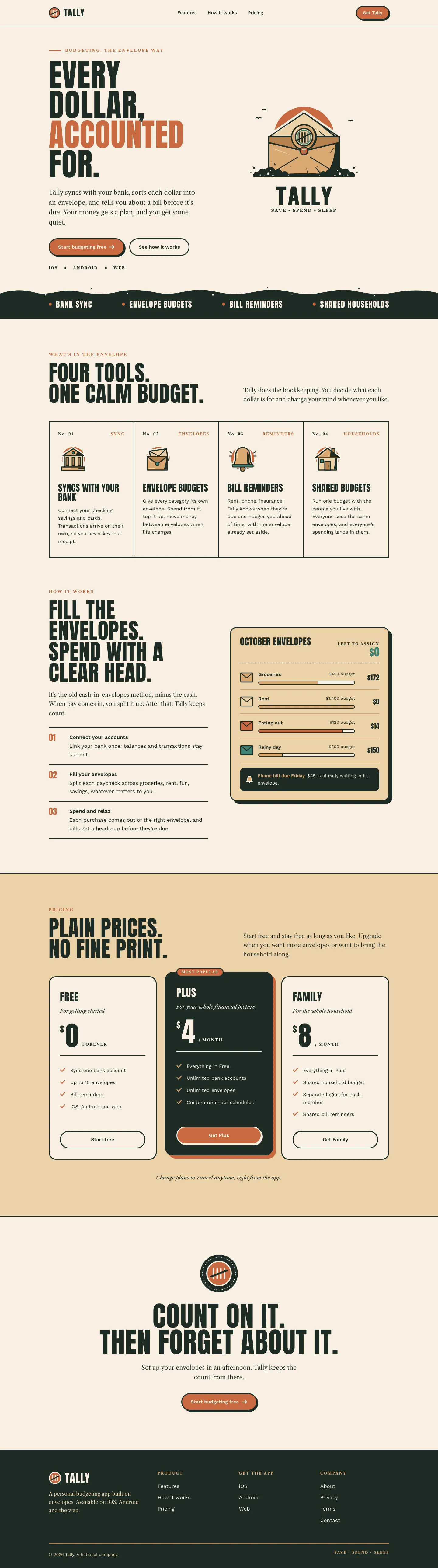 After: Tally landing page, made with Illustration: Vintage Emblem (Meng To)