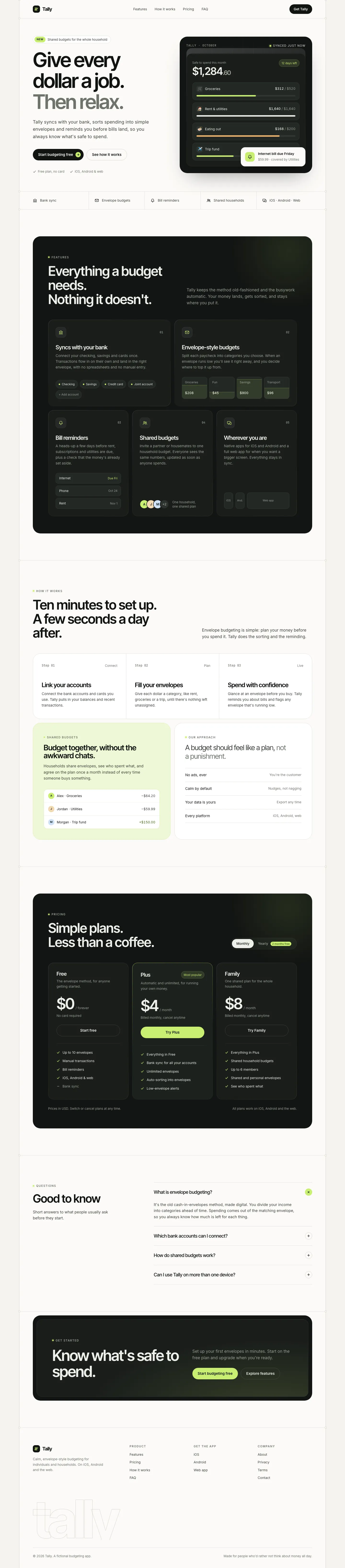 After: Tally landing page, made with Nested Container Clean Agency (Meng To)