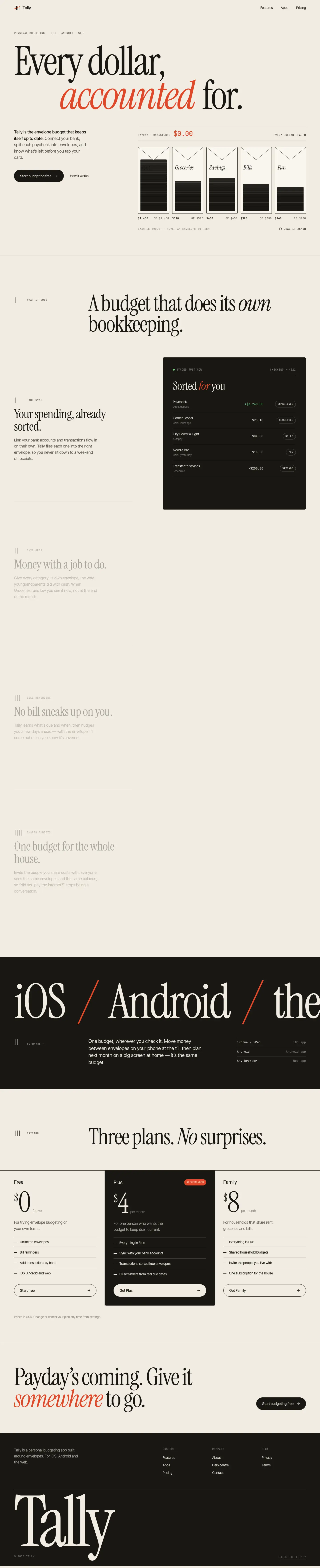 After: Tally landing page, made with Motion Web
