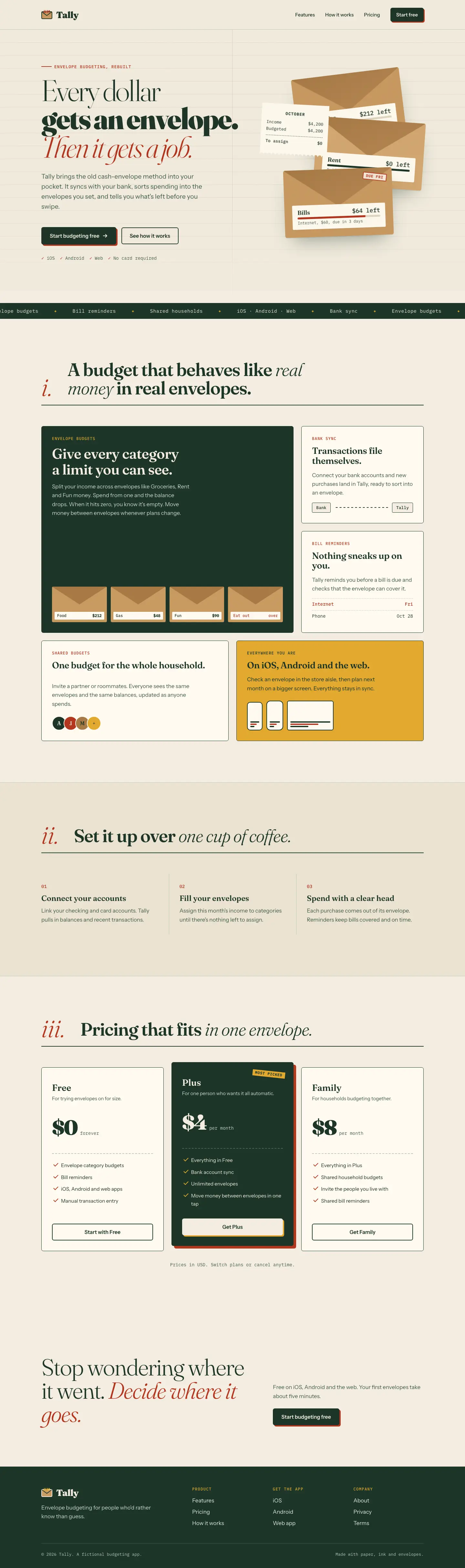 After: Tally landing page, made with Frontend Design (OpenCode Power Pack)