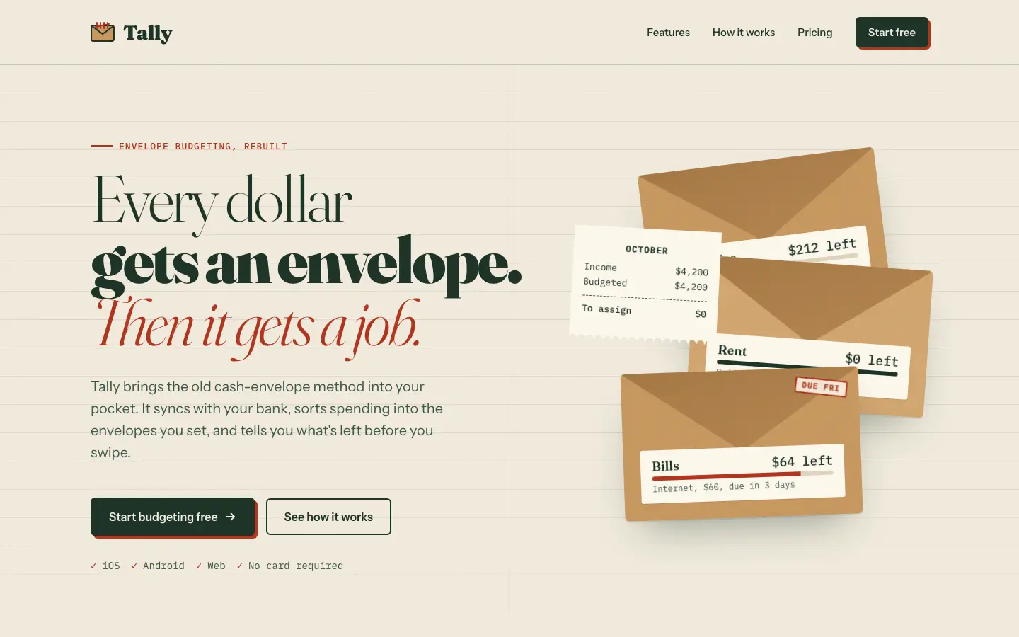 After: Tally landing page, made with Frontend Design (OpenCode Power Pack)
