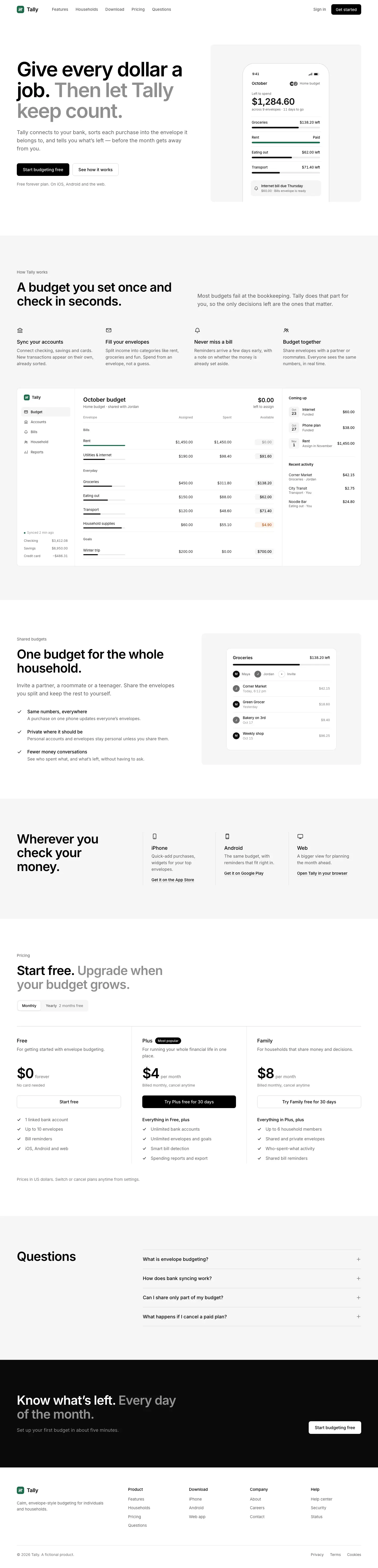 After: Tally landing page, made with Scandinavian Design