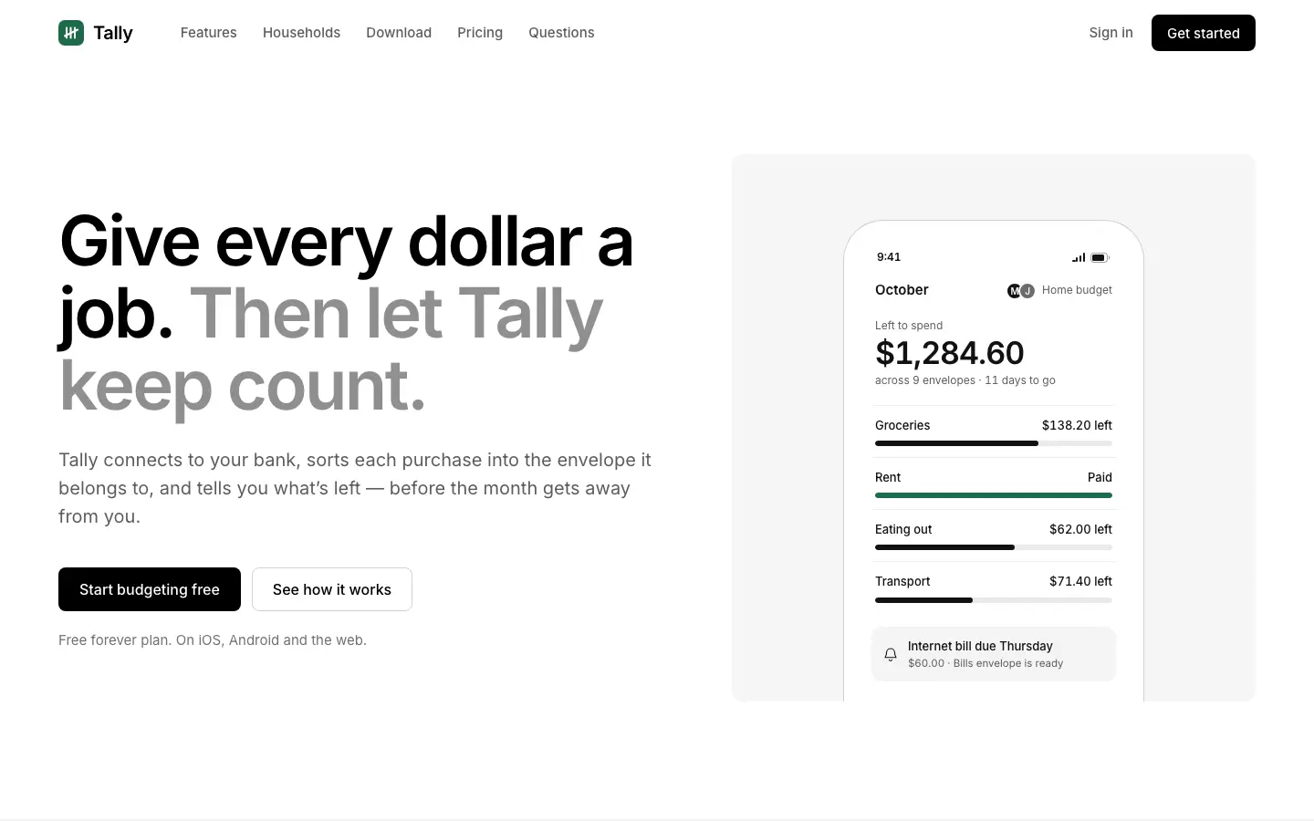 After: Tally landing page, made with Scandinavian Design