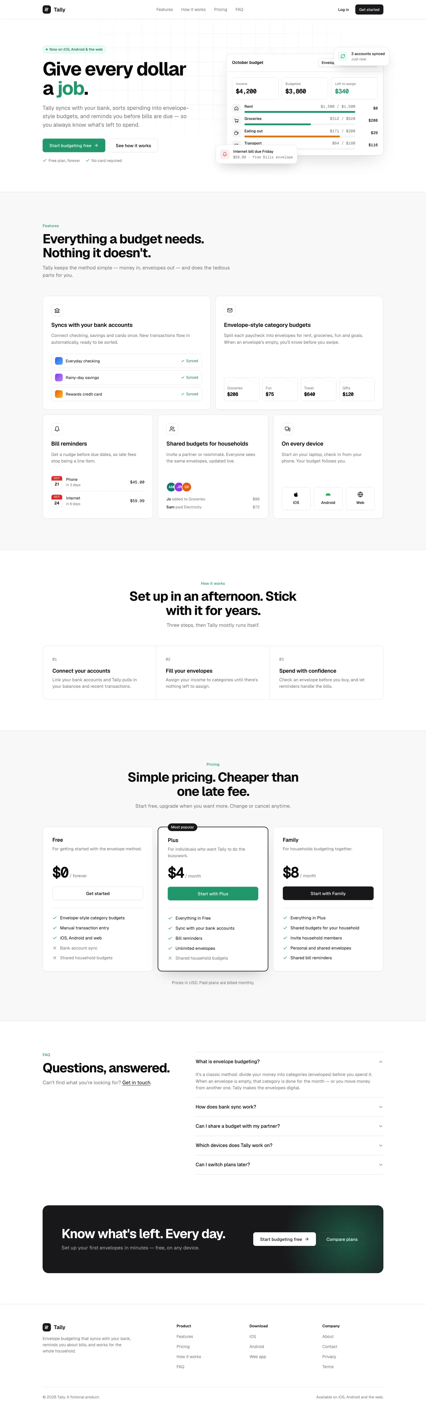 After: Tally landing page, made with shadcn/ui (Stitch Skills)