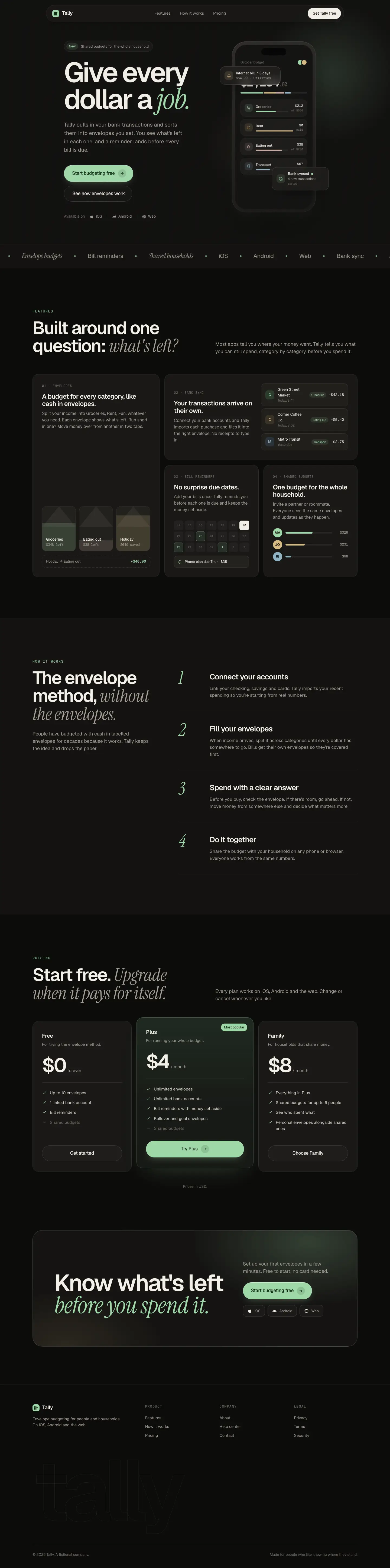 After: Tally landing page, made with Supanova Design Engine