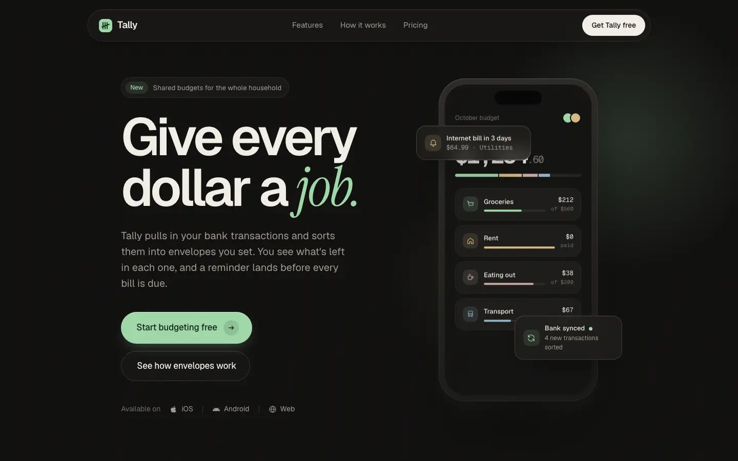 After: Tally landing page, made with Supanova Design Engine
