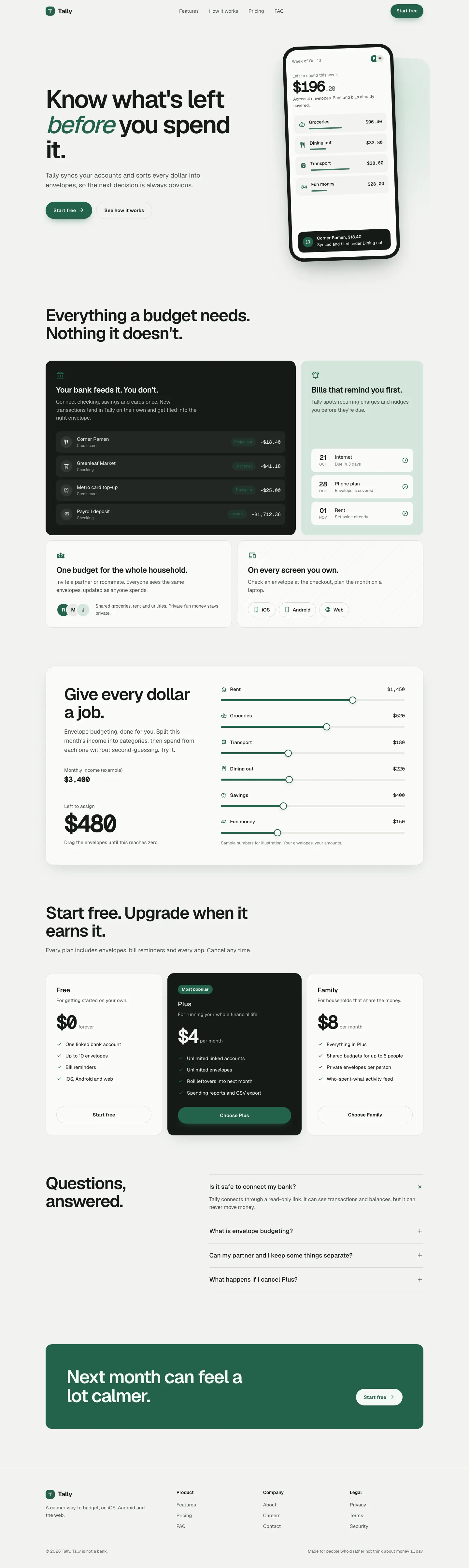 After: Tally landing page, made with design-taste-frontend v2 experimental (Taste Skill)