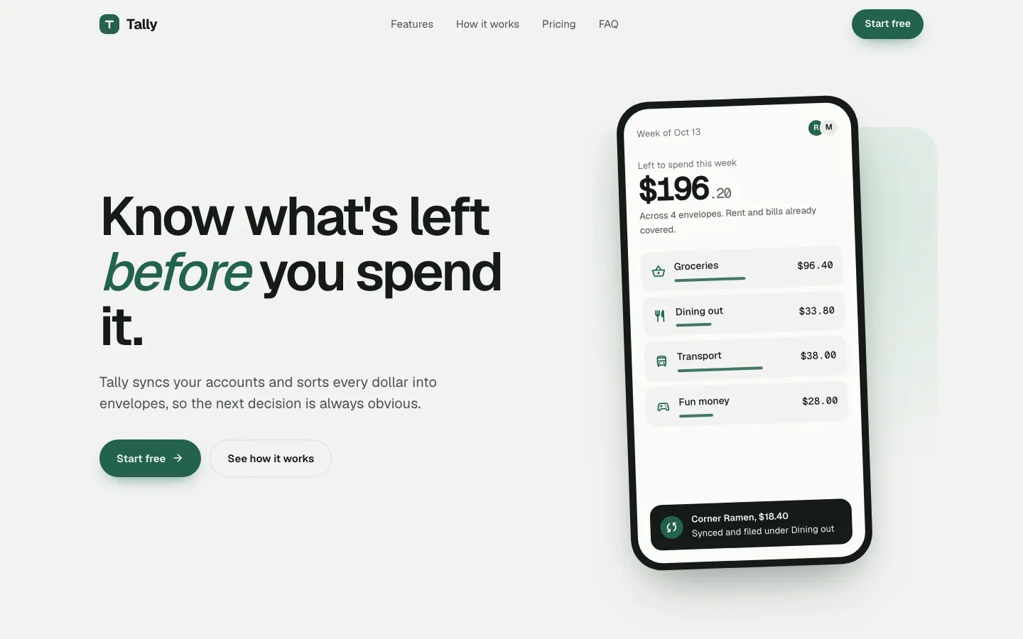 After: Tally landing page, made with design-taste-frontend v2 experimental (Taste Skill)