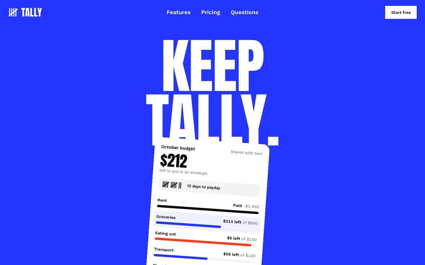 After: Tally landing page, made with Taste Skill (design-taste-frontend)
