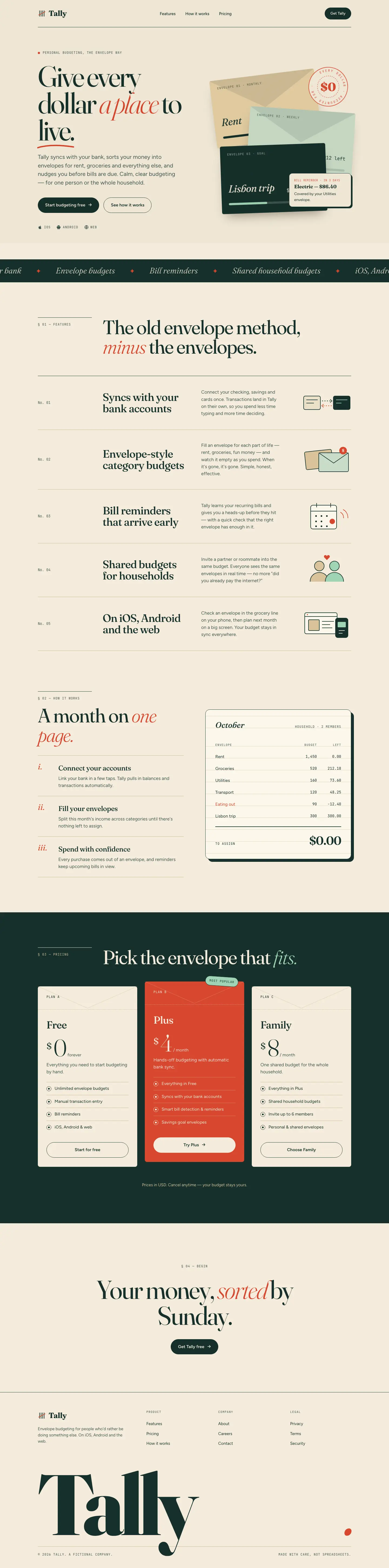 After: Tally landing page, made with UI Designer (Conrad)