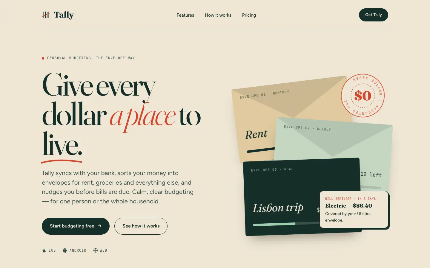 After: Tally landing page, made with UI Designer (Conrad)