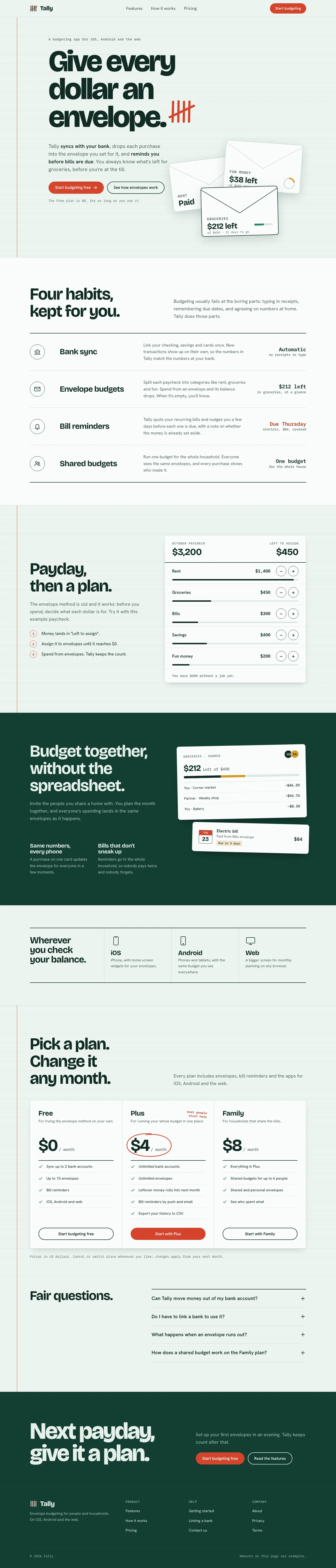 After: Tally landing page, made with Frontend Design UI/UX (ULPI)