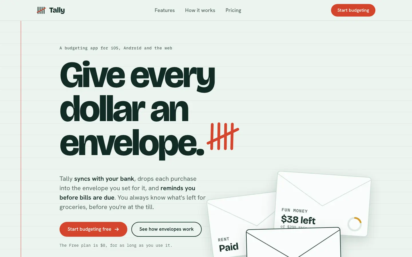 After: Tally landing page, made with Frontend Design UI/UX (ULPI)