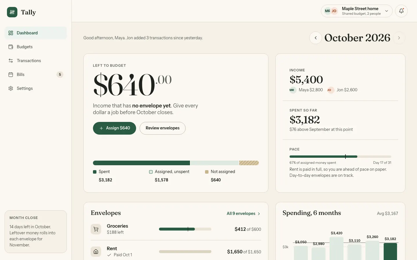 After: Tally dashboard, made with ux-ui-agent-skills