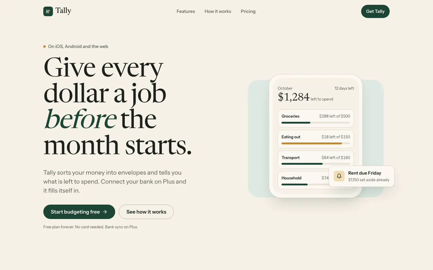 After: Tally landing page, made with ux-ui-agent-skills