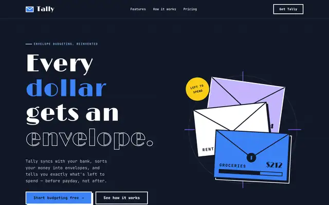 Tally landing page made with Artistic (Awesome Design Skills)