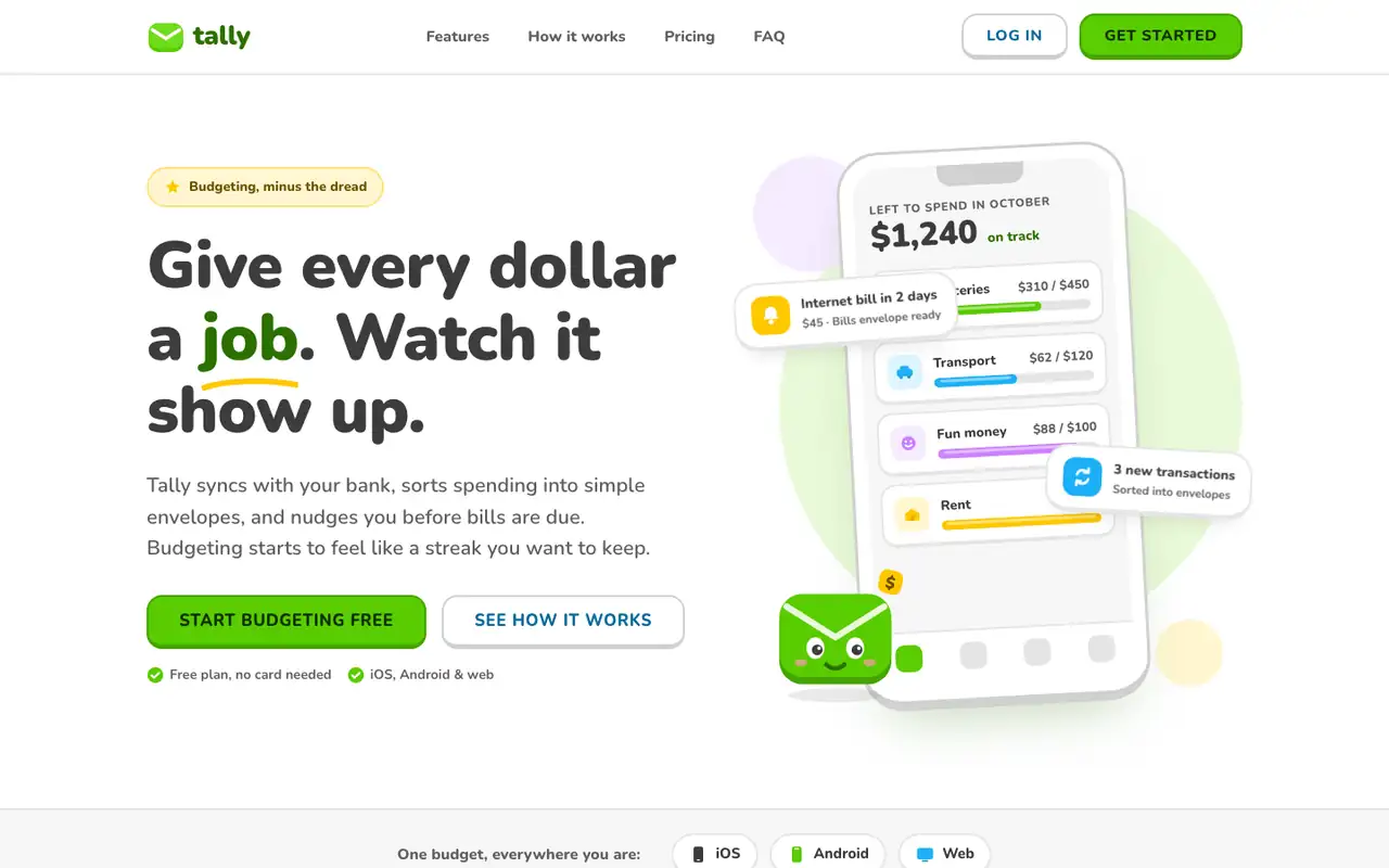 Tally landing page made with Lingo (Awesome Design Skills)