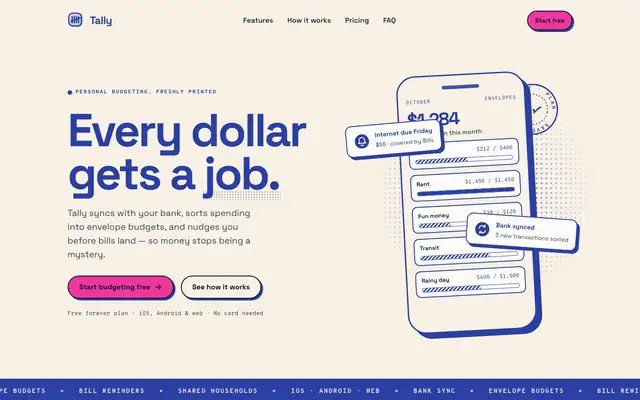 Tally landing page made with Riso (Awesome Design Skills)