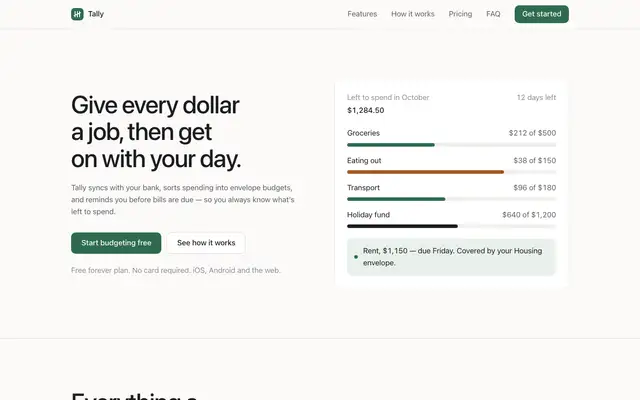 Tally landing page made with UI Principles (brijr)