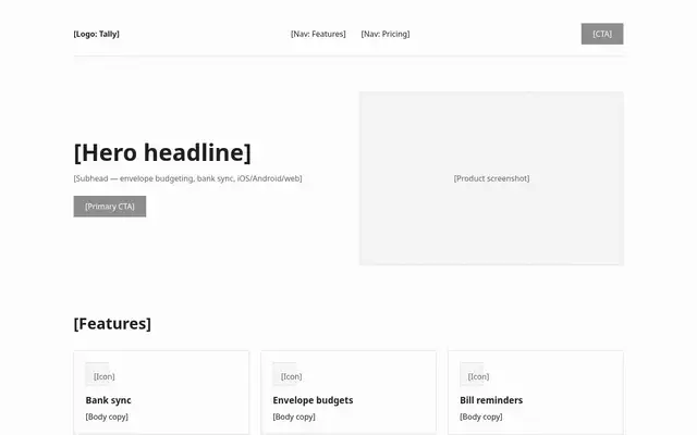 Tally landing page made with design-for-ai