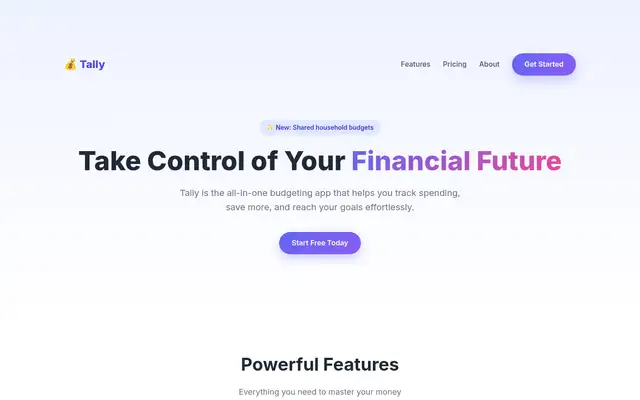Tally landing page made with emilkowalski/skills