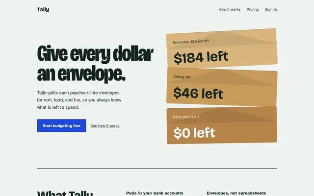 Tally landing page made with frontend-design (Anthropic)