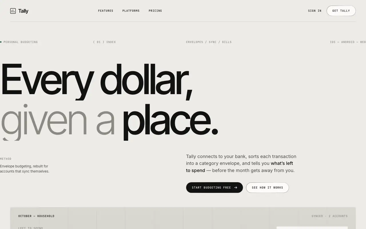 Tally landing page made with Agency Grid Layout Minimal (Meng To)
