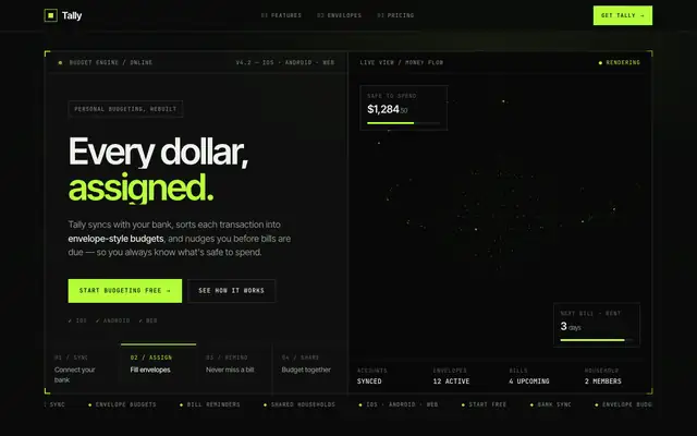 Tally landing page made with Bright Green Tech System (Meng To)