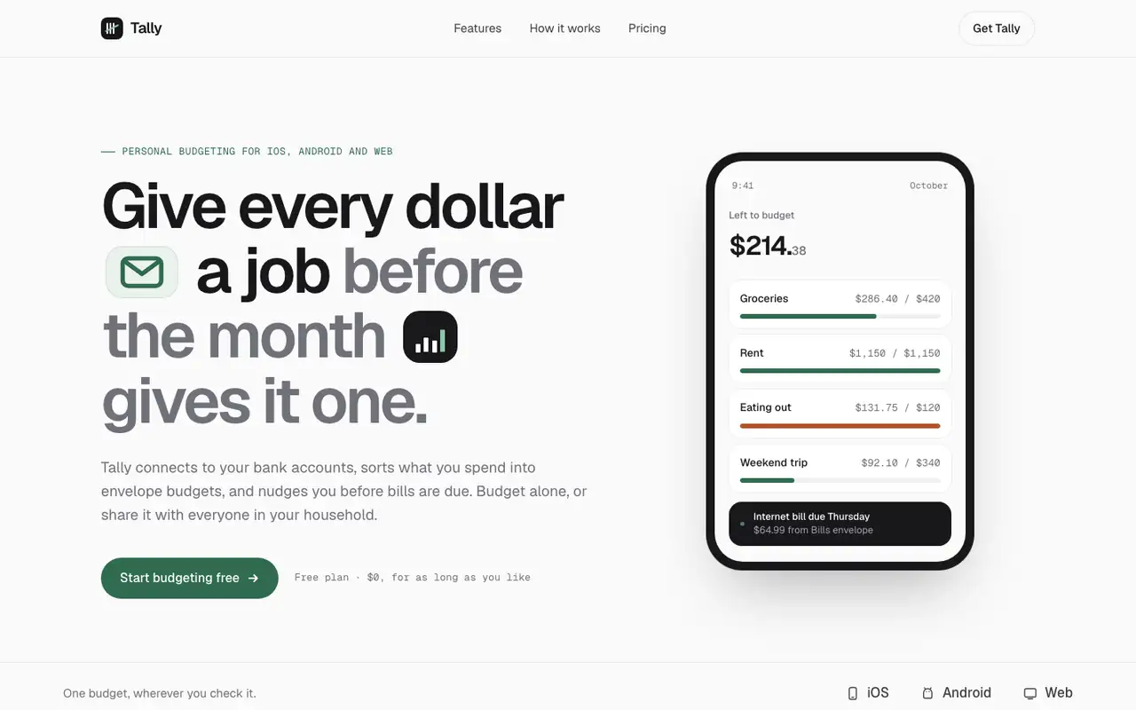 Tally landing page made with Taste Design (Stitch Skills)