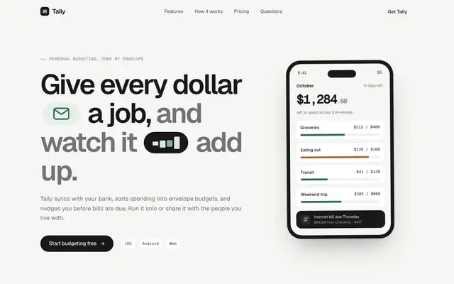 Tally landing page made with Stitch Design Taste (Taste Skill)